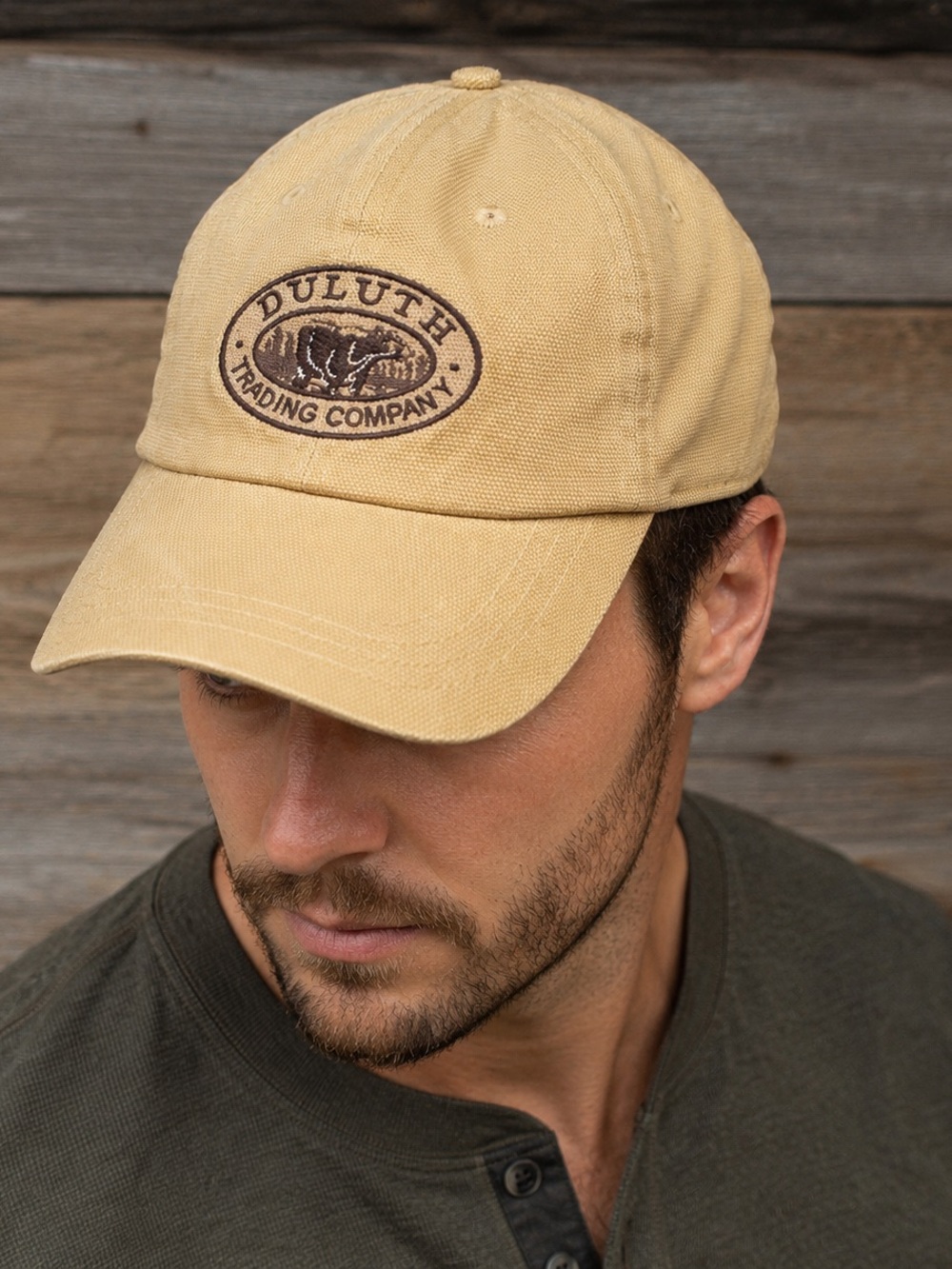 Duluth Trading Co Beige/Tan Canvas Baseball Cap with Logo Patch - Picture 1 of 4